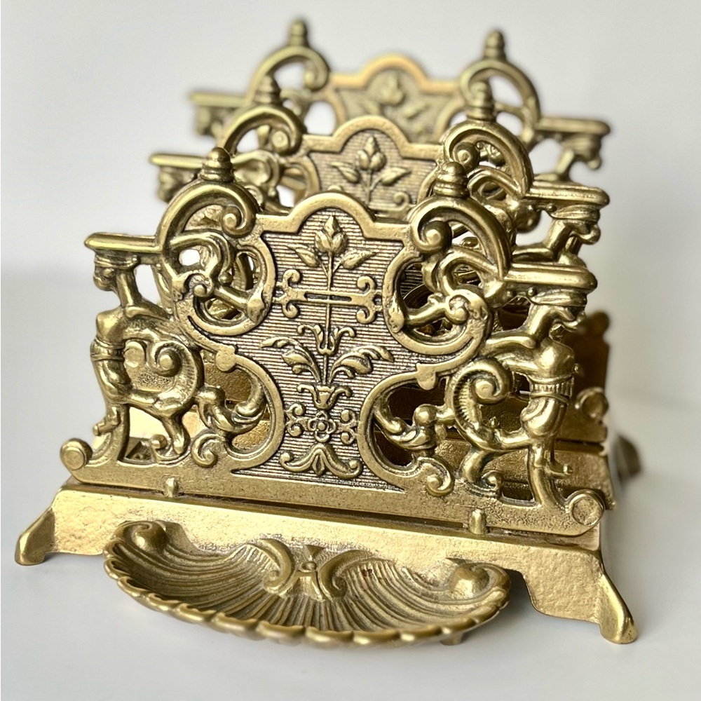 {sold) Brass Letter Rack